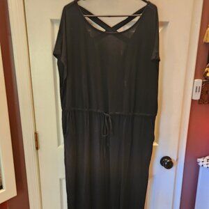 TERRA & SKY DRESS black CRISS-CROSS BACK DRESS Women 1X (16W/18W)